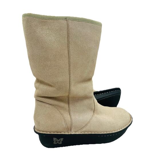 ALEGRIA SEDONA IVORY GLITTER LEATHER UPPER SHEARLING LINED BOOTS SZ 37 6.5-7 - Picture 7 of 8